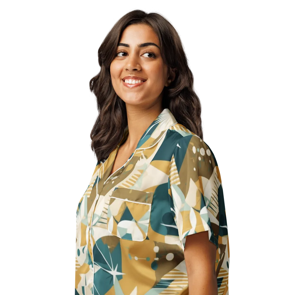 Astral Botanica on Women's Short Sleeve Pajama Top — Left Front