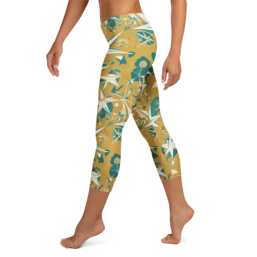 Ochre Flight on a Capri Leggings