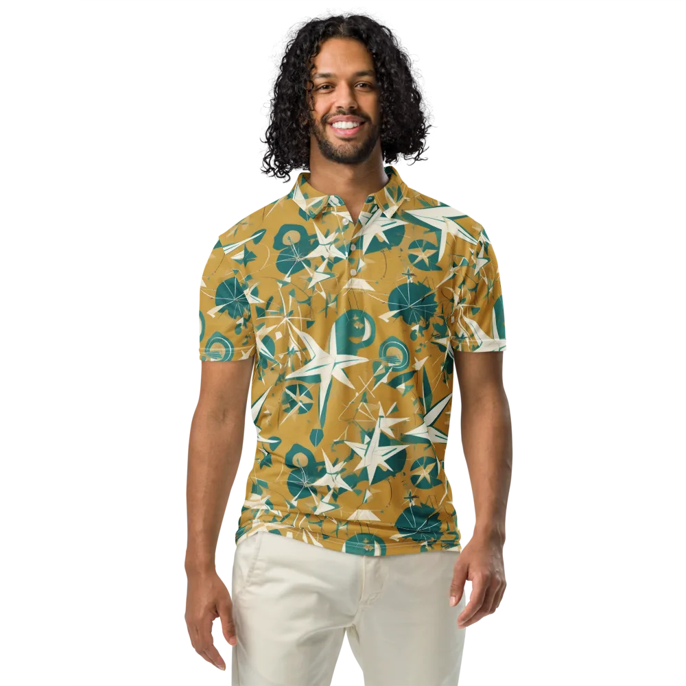 Ochre Flight on Men's Slim Fit Polo Shirt — Front