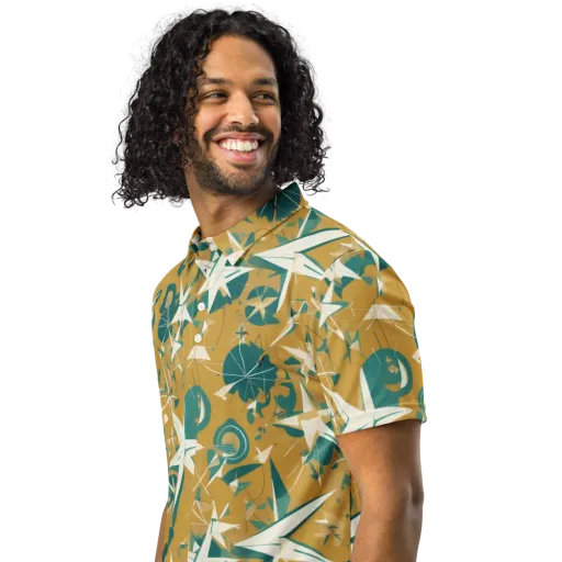Ochre Flight on a Men's Slim Fit Polo Shirt