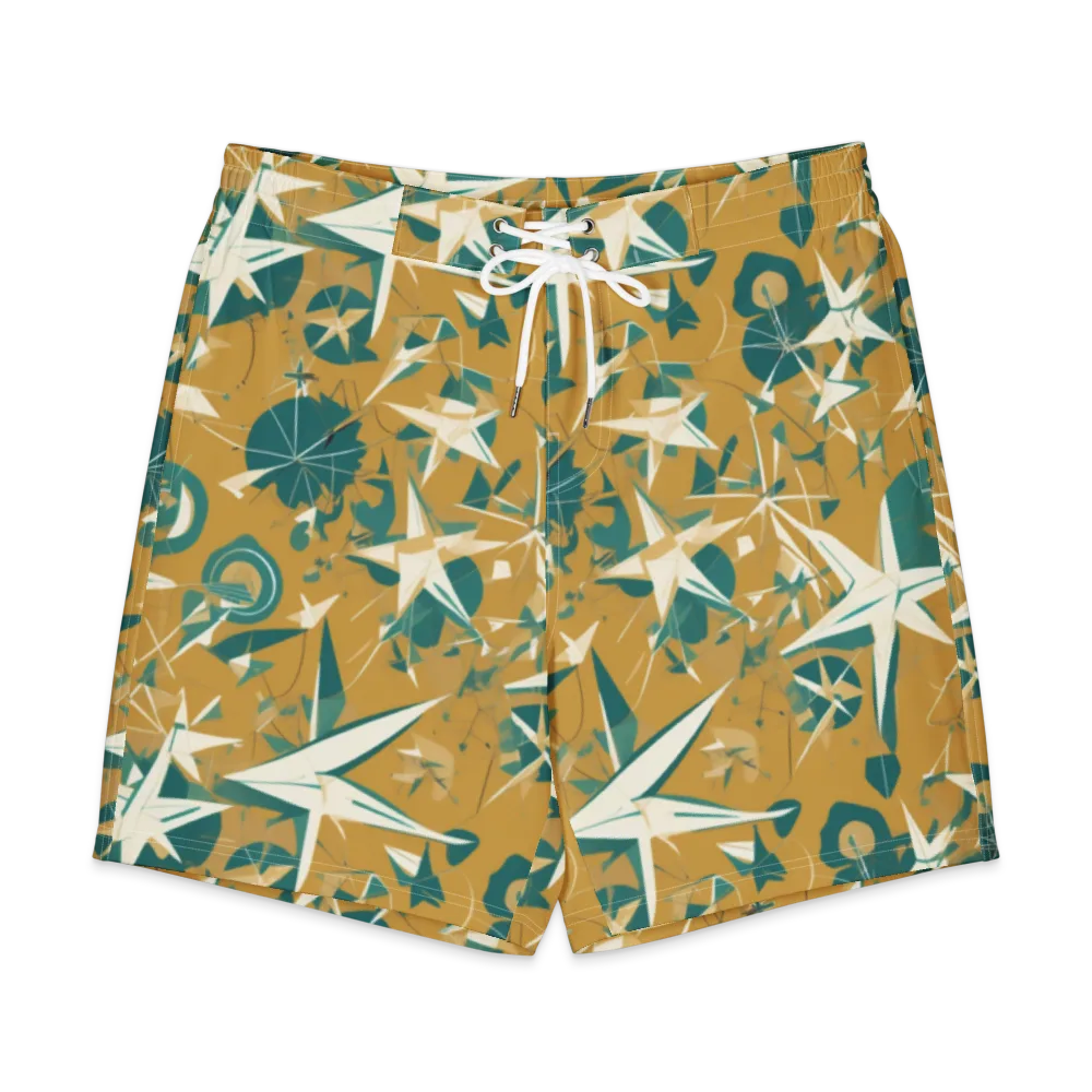 Ochre Flight on Men's Board Shorts — Front