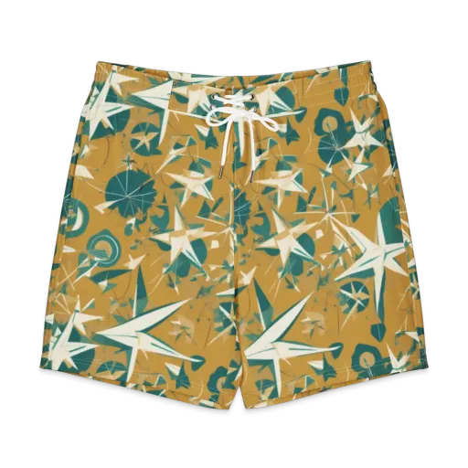 Ochre Flight on a Men's Board Shorts