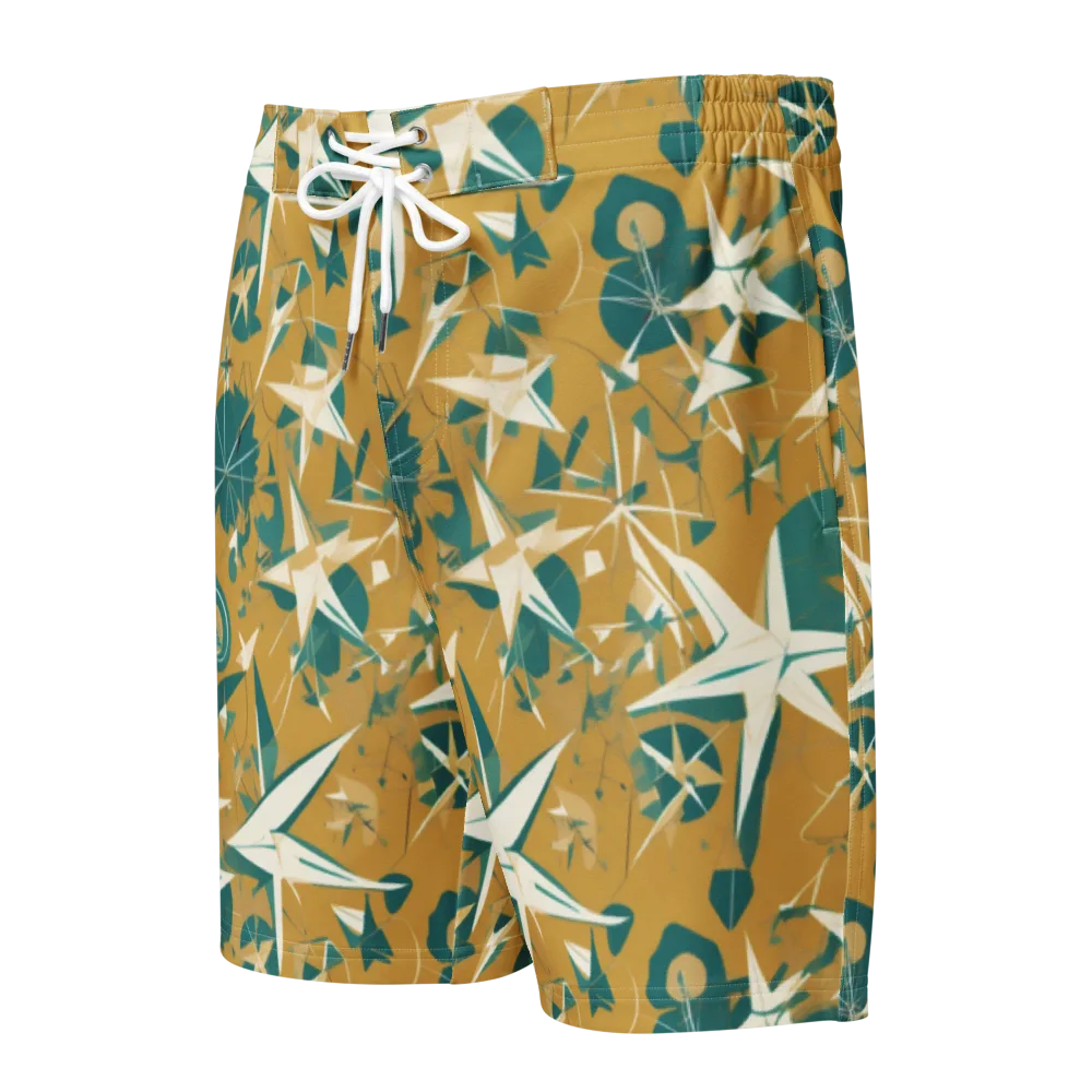 Ochre Flight on Men's Board Shorts — Front