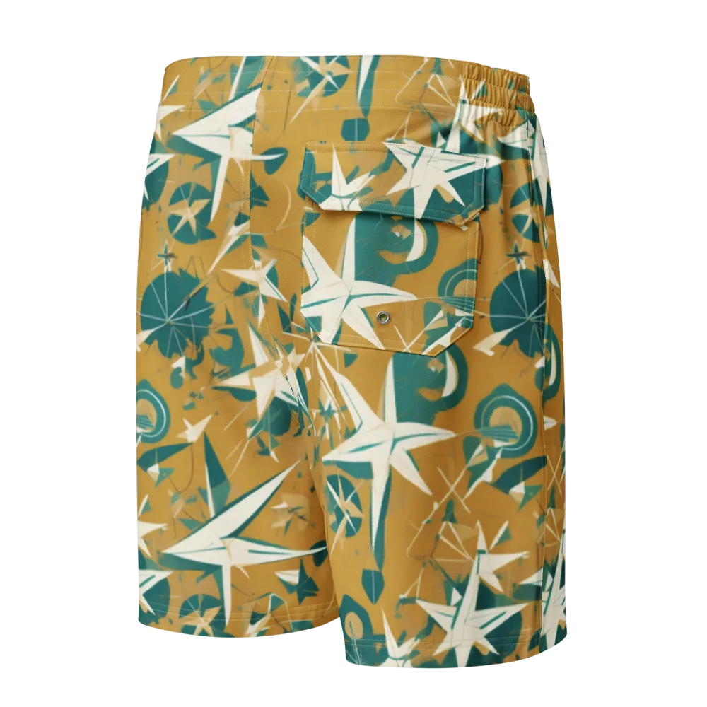 Ochre Flight on Men's Board Shorts — Back