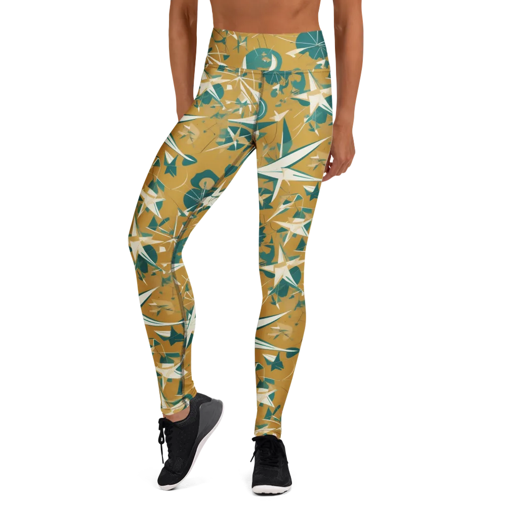 Ochre Flight on Yoga Leggings — Front