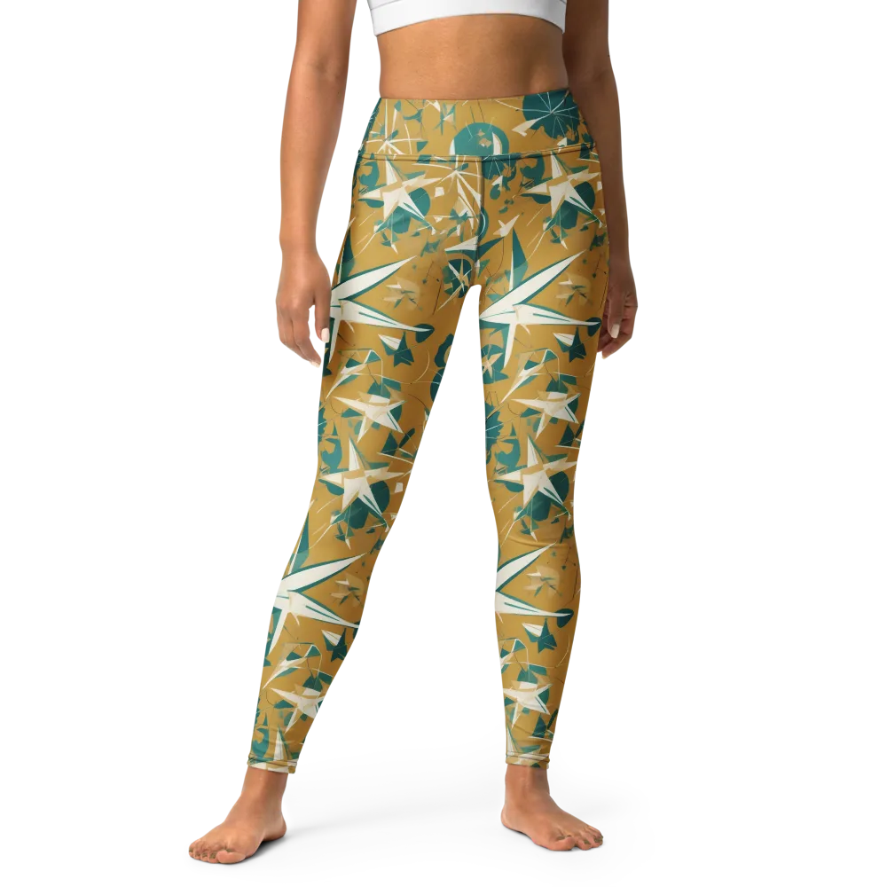 Ochre Flight on Yoga Leggings — Front