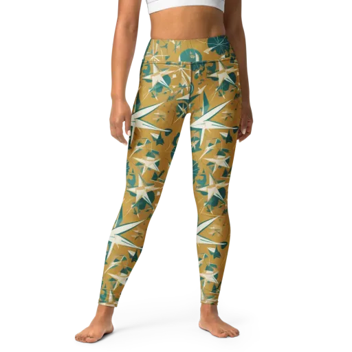 Ochre Flight on a Yoga Leggings