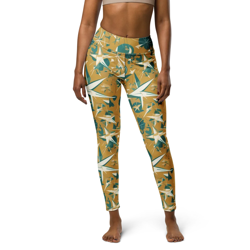 Ochre Flight on Yoga Leggings — Front