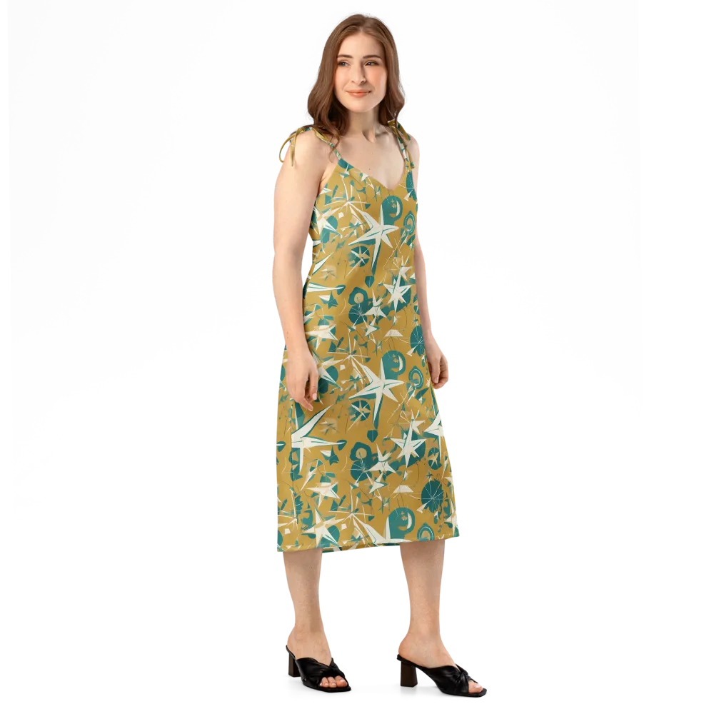 Ochre Flight on Slip Dress — Right Front