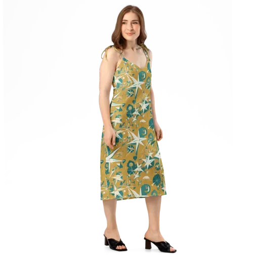 Ochre Flight on a Slip Dress
