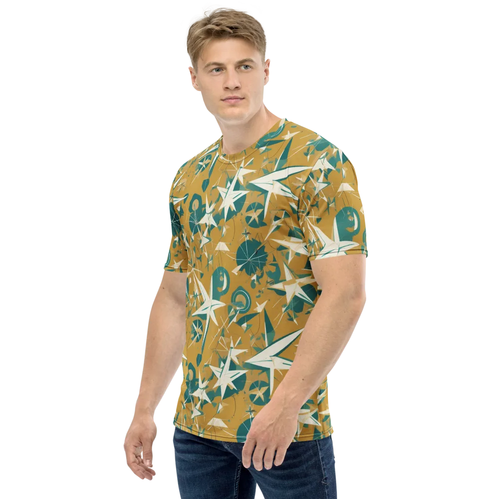 Ochre Flight on Men's Crew Neck T-Shirt — Left