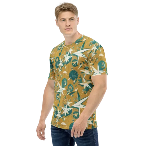 Ochre Flight on a Men's Crew Neck T-Shirt
