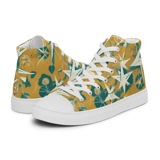 Ochre Flight on a Men's High Top Canvas Shoes