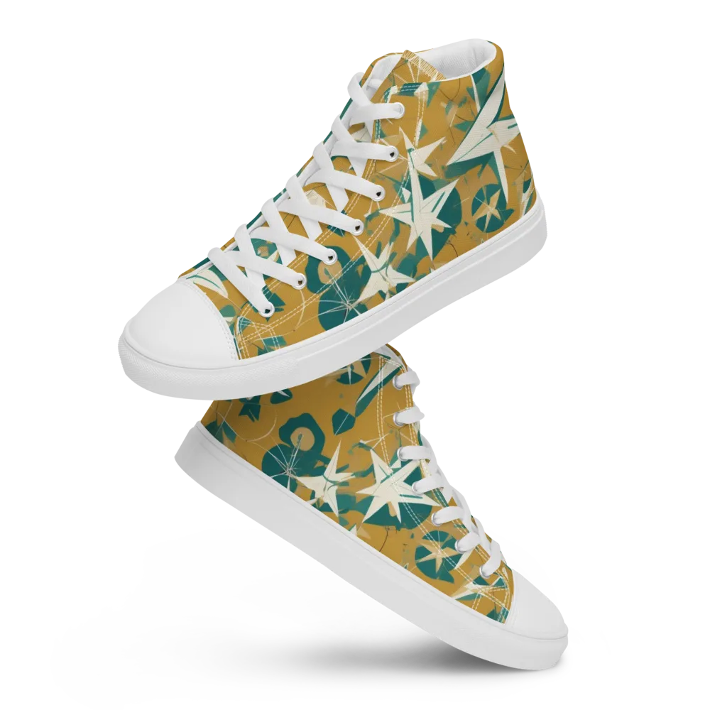 Ochre Flight on Women's High Top Canvas Shoes — Front