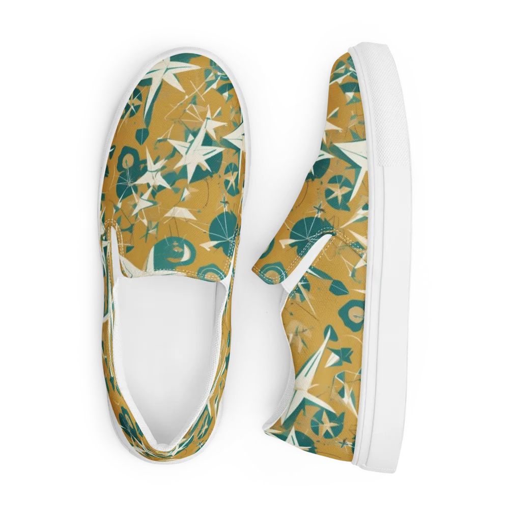 Ochre Flight on Men's Slip-On Canvas Shoes — Front