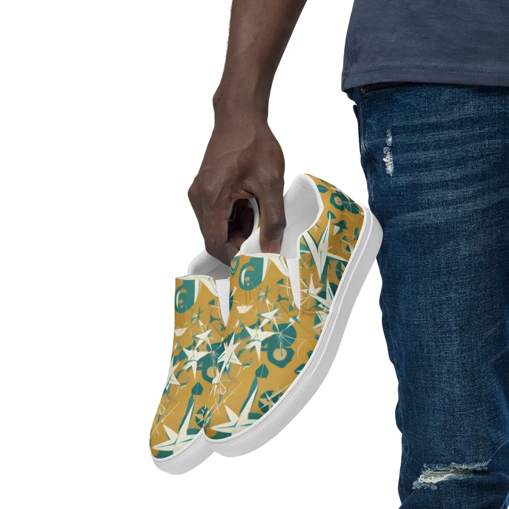Ochre Flight on Men's Slip-On Canvas Shoes — Left Front