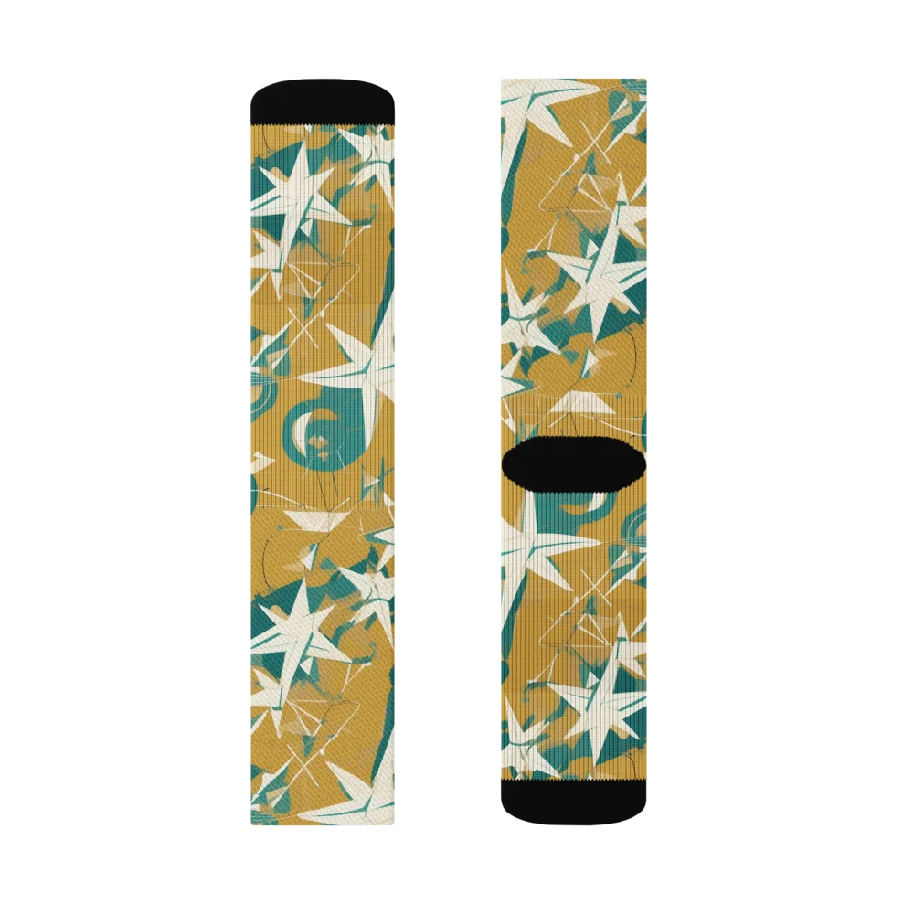Ochre Flight on Socks — Right Sock