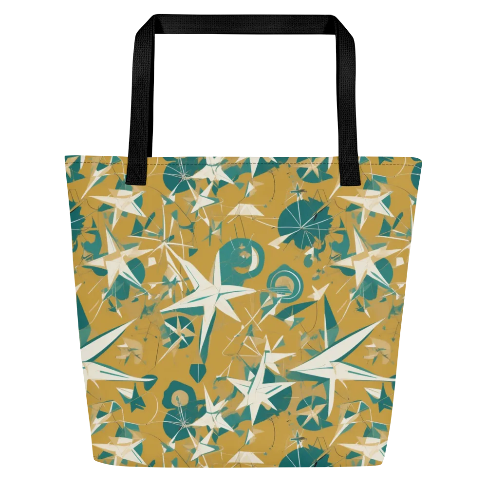 Ochre Flight on Large Tote Bag W/ Pocket — Front