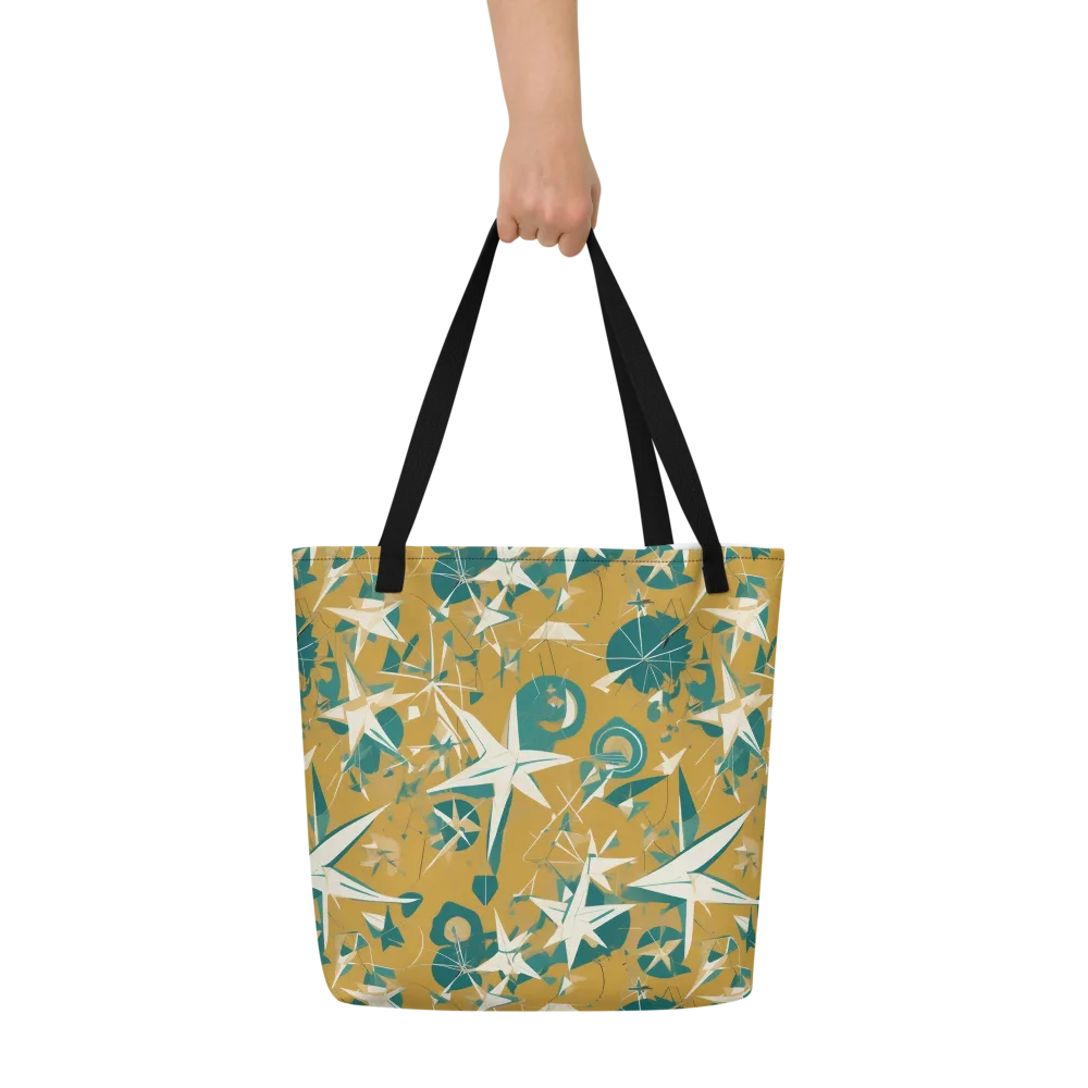 Ochre Flight on Large Tote Bag W/ Pocket — Front