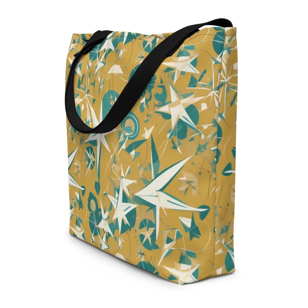 Ochre Flight on Large Tote Bag W/ Pocket — Front