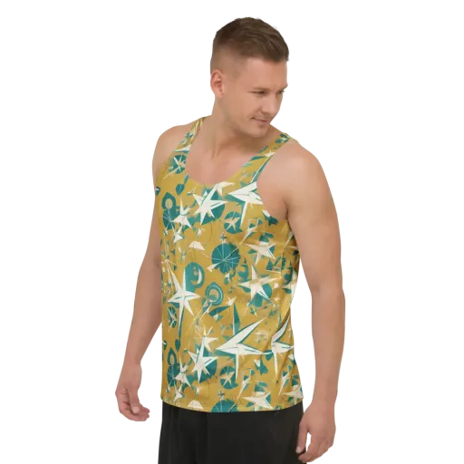 Ochre Flight on a Men's Tank Top