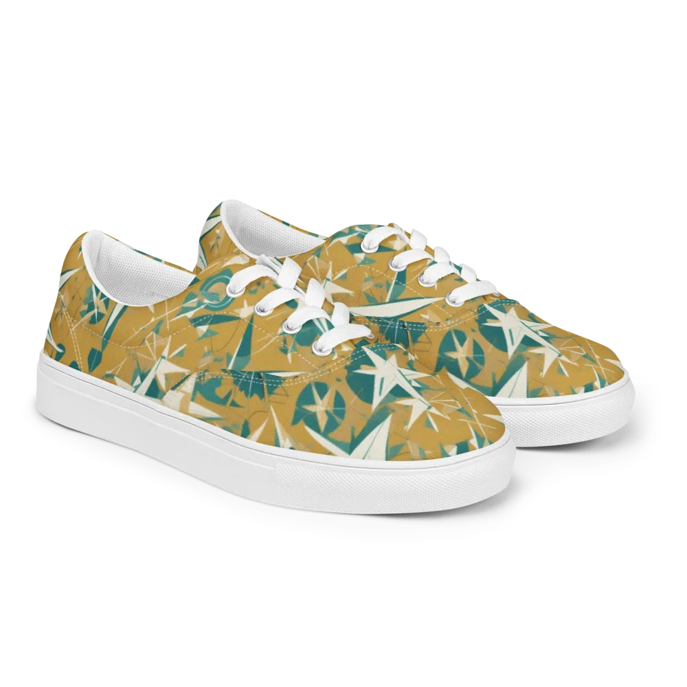 Ochre Flight on Men's Lace-Up Canvas Shoes — Right Front
