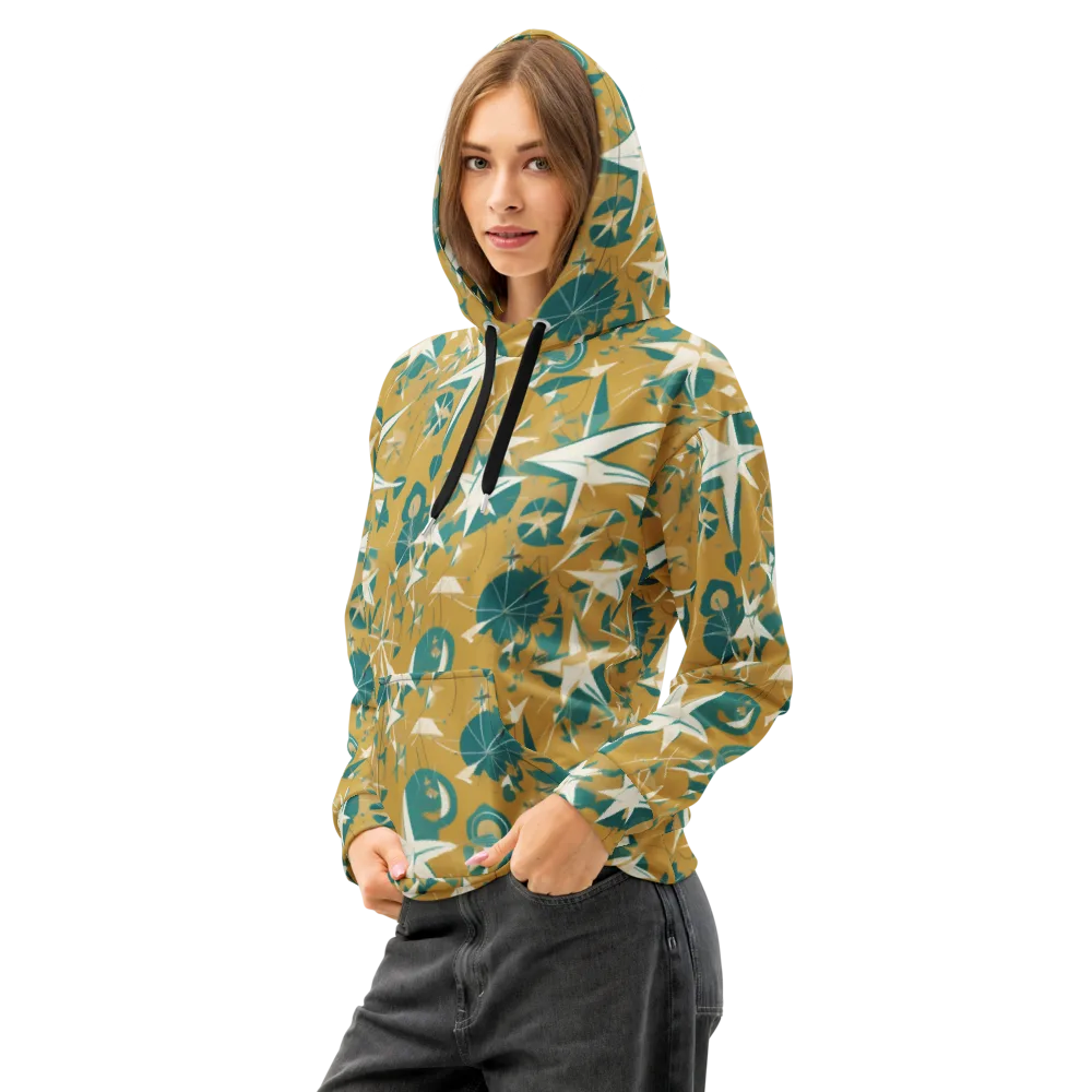 Ochre Flight on Cotton Hoodie — Left Front