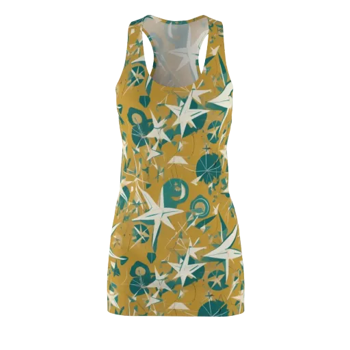 Ochre Flight on a Racerback Dress