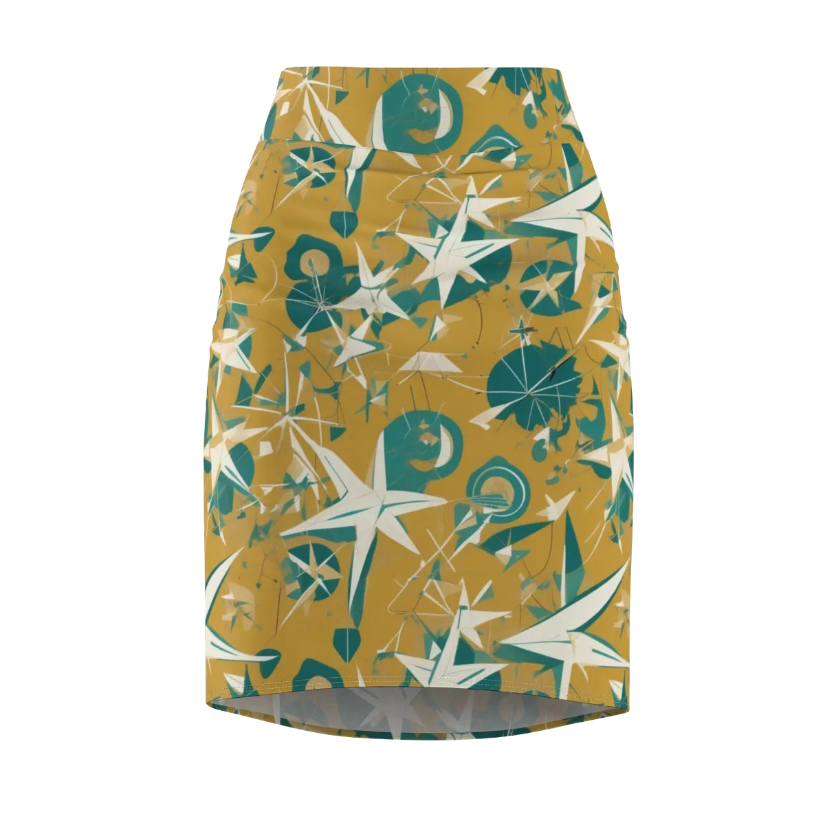 Ochre Flight on Pencil Skirt — Front