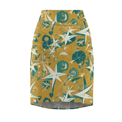 Ochre Flight on a Pencil Skirt