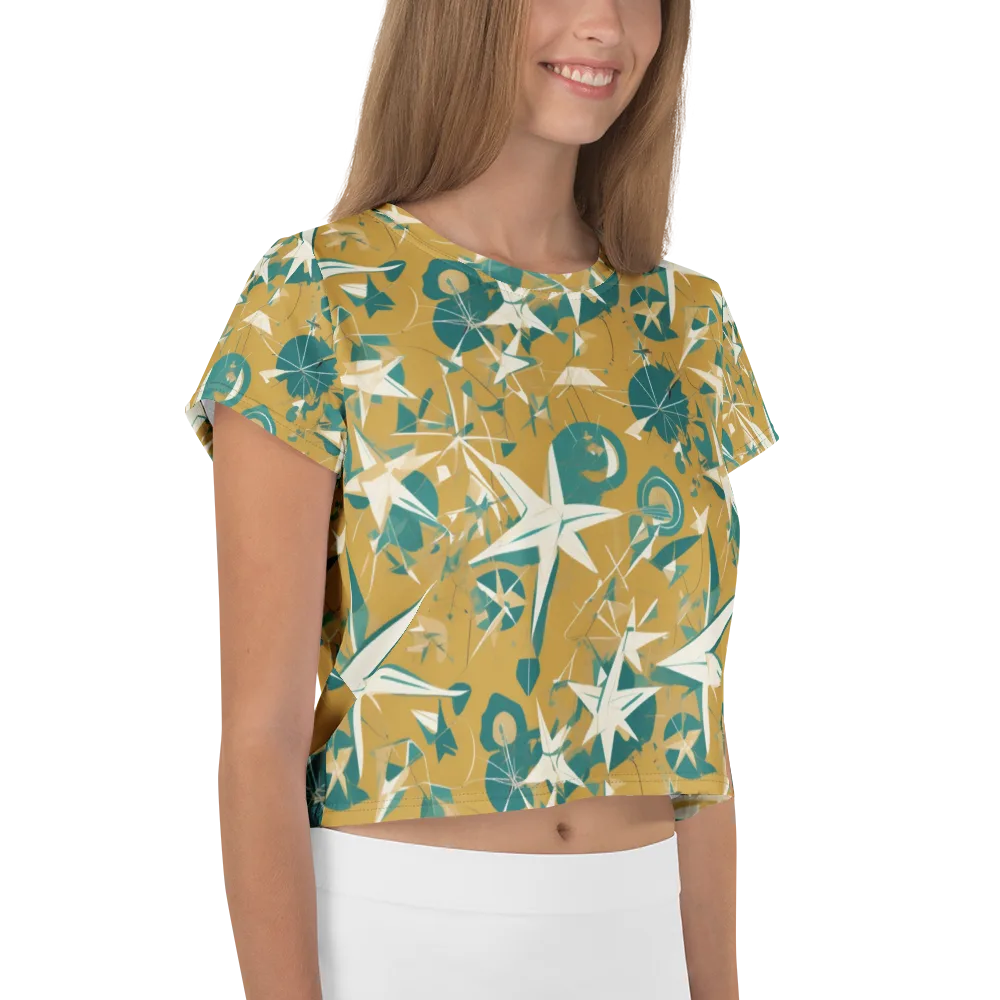 Ochre Flight on Crop Tee — Right