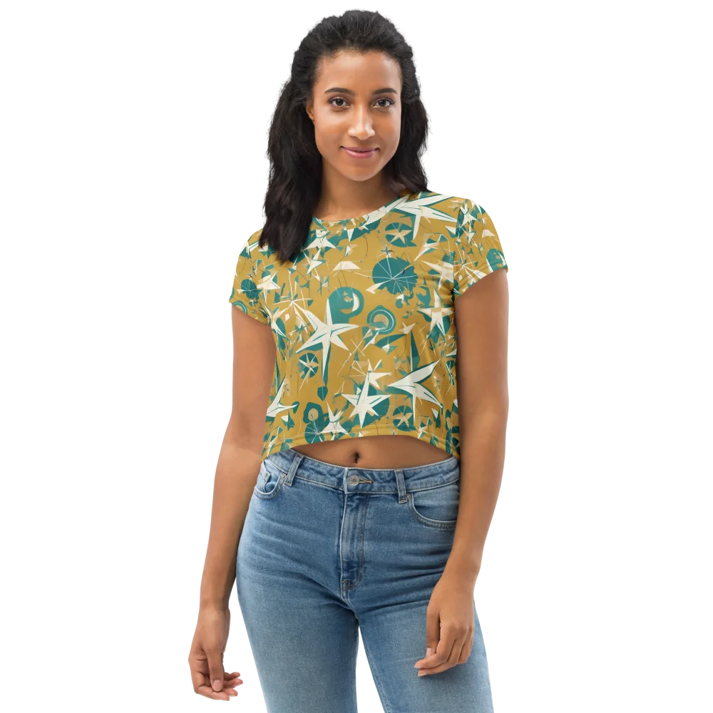 Ochre Flight on Crop Tee — Front
