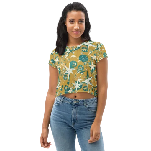 Ochre Flight on a Crop Tee