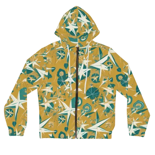 Ochre Flight on a Women's Full-Zip Hoodie
