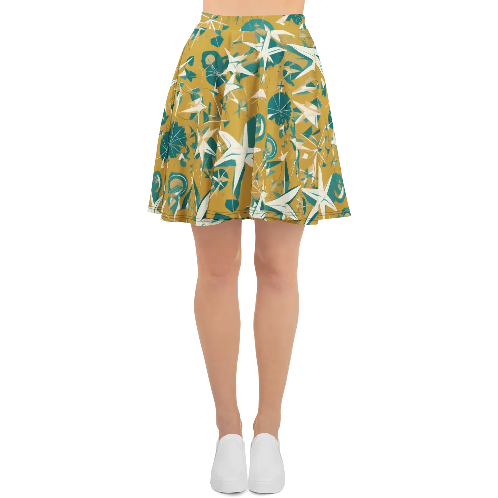 Ochre Flight on Skater Skirt — Front