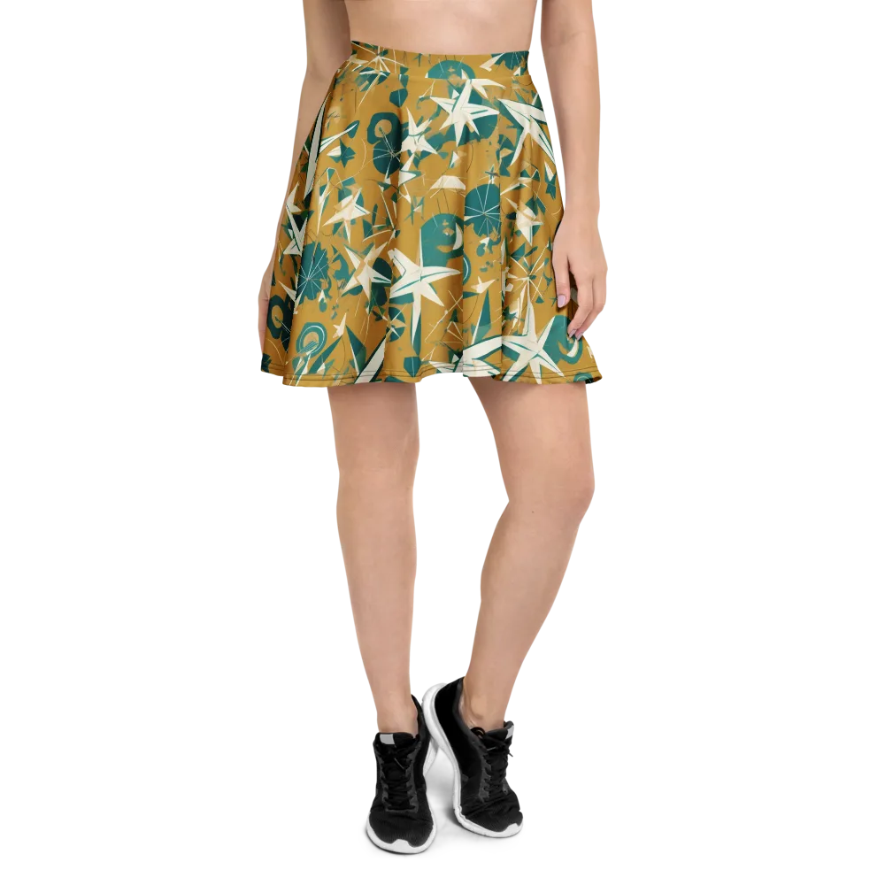 Ochre Flight on Skater Skirt — Front