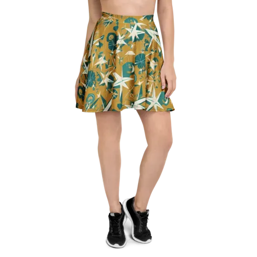 Ochre Flight on a Skater Skirt