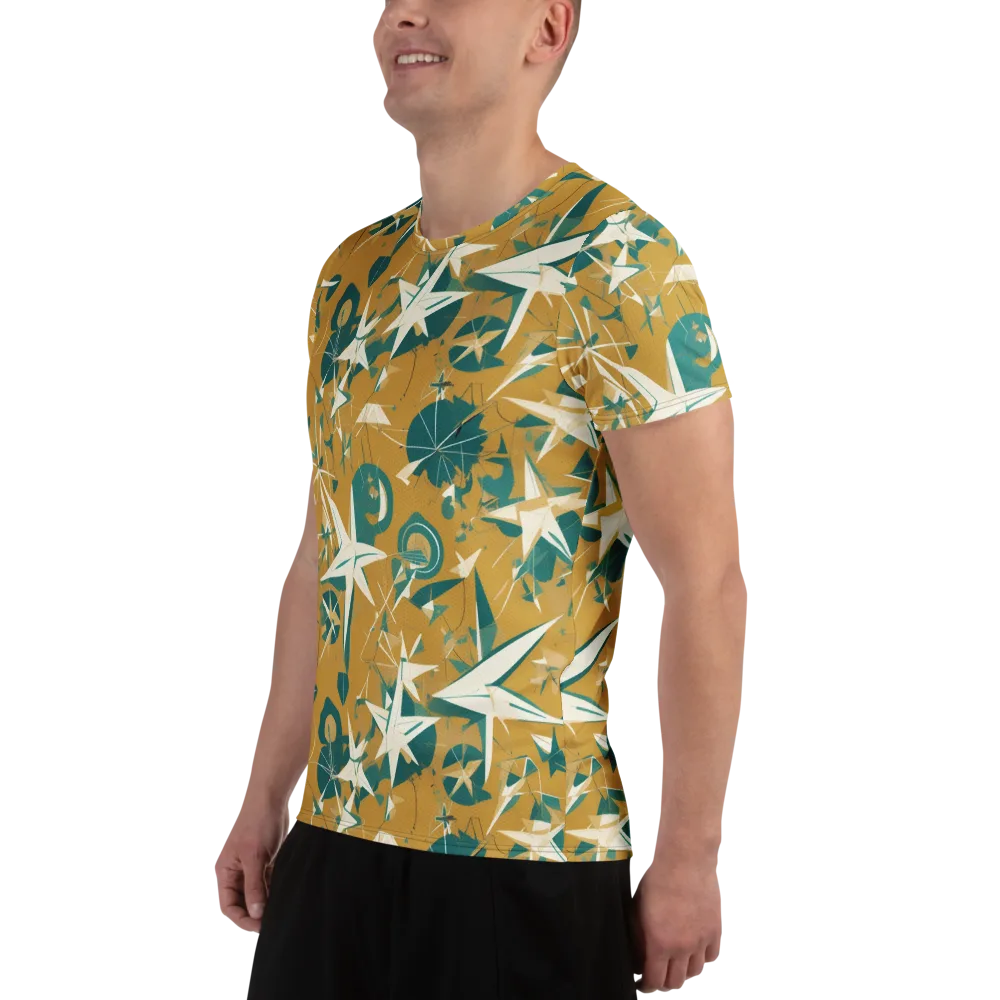 Ochre Flight on Men's Athletic T-Shirt — Left