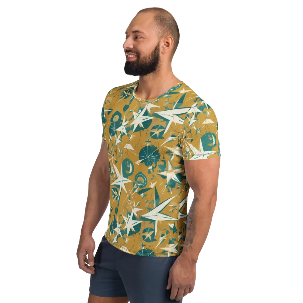 Ochre Flight on Men's Athletic T-Shirt — Left