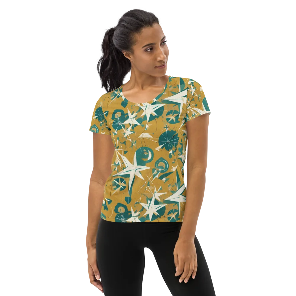 Ochre Flight on Women's Athletic T-Shirt — Front