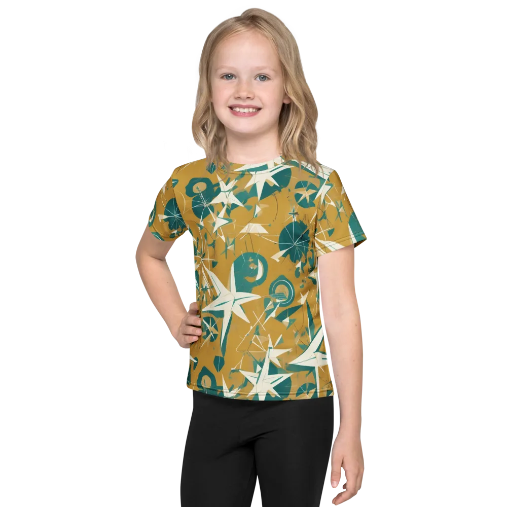 Ochre Flight on Kids Crew Neck T-Shirt — Front