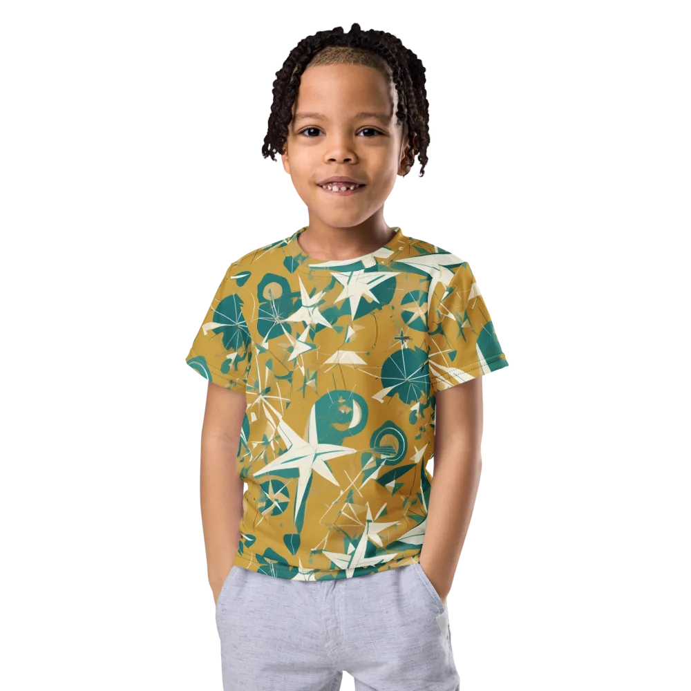 Ochre Flight on Kids Crew Neck T-Shirt — Front