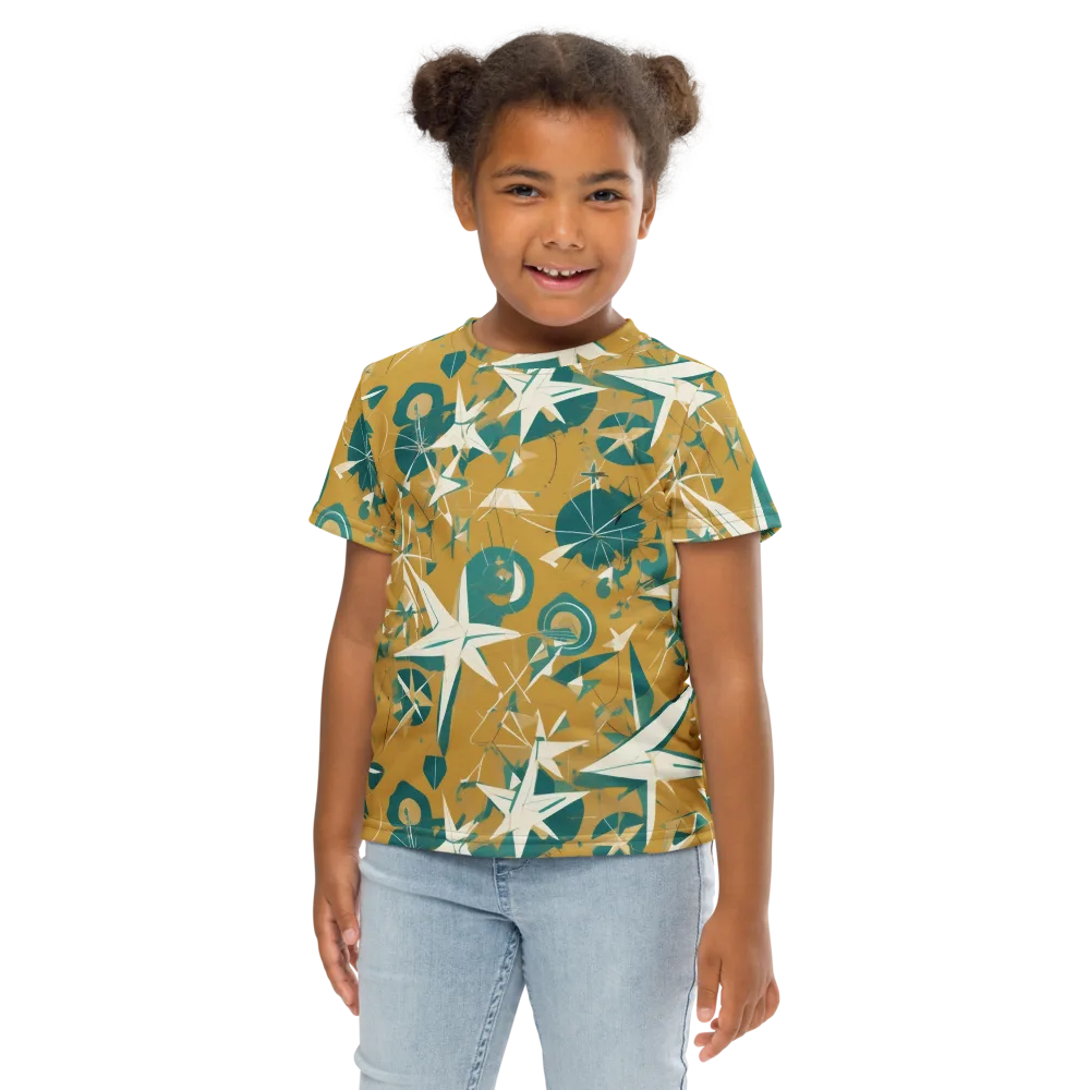 Ochre Flight on Kids Crew Neck T-Shirt — Front