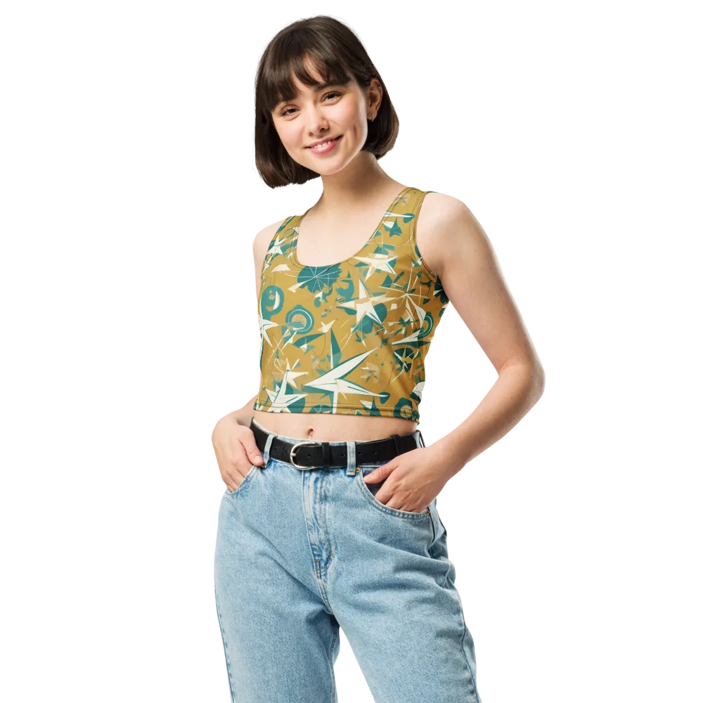 Ochre Flight on Crop Top — Front