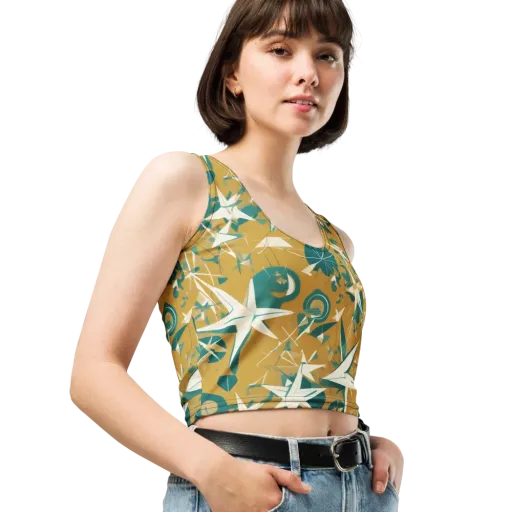 Ochre Flight on a Crop Top