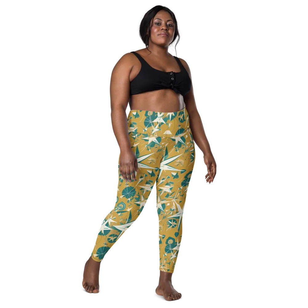 Ochre Flight on Leggings with Pockets — Front