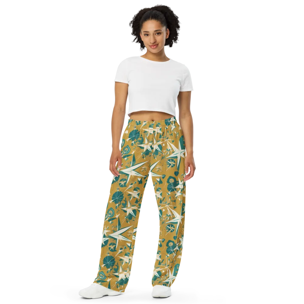 Ochre Flight on Wide-Leg Pants — Front