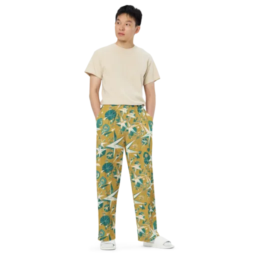 Ochre Flight on a Wide-Leg Pants