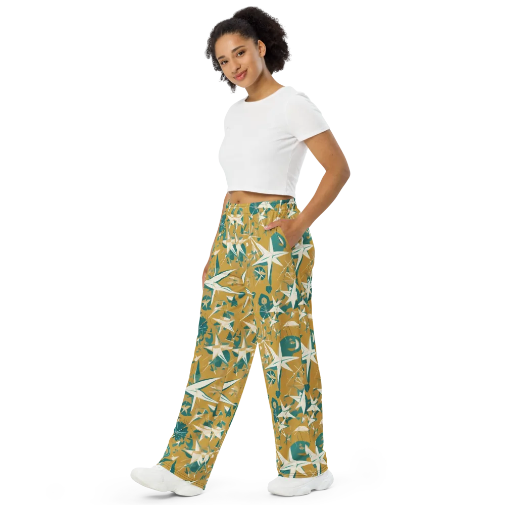 Ochre Flight on Wide-Leg Pants — Left Front