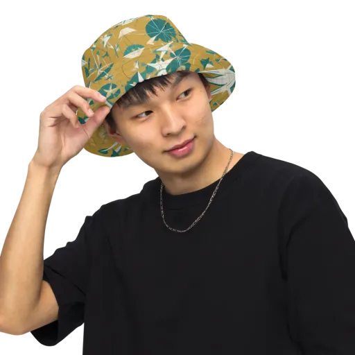 Ochre Flight on a Reversible Bucket Hat